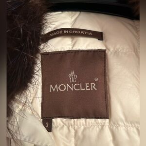 Moncler Cream Fur Collared Ski Jacket - Mint Condition